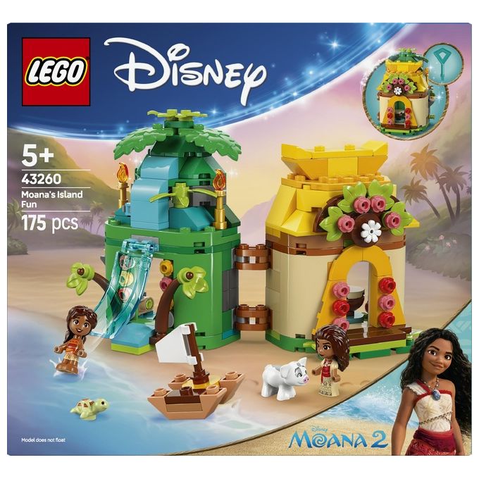LEGO Set Disney Moana Divertimento sull'Isola di Vaiana 43260 Blocchi Creativi per Bambini e Appassionati di Costruzioni