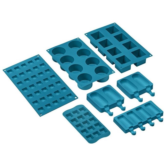 Smeg SMOLD Set con 7 Stampi in Silicone per Gelati, Ghiaccioli e Ghiaccio