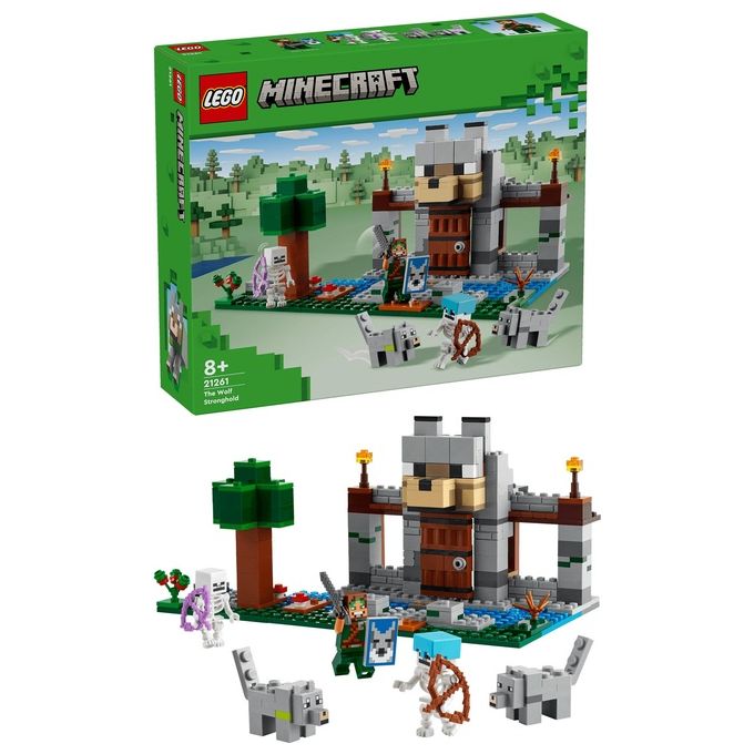 LEGO Minecraft Il Castello del Lupo Giocattolo da Costruire con il Personaggio del Domatore 2 Animali e 2 Scheletri con Armi Giochi di Ruolo per Bambini e Bambine da 8 Anni in su Idea Regalo 21261