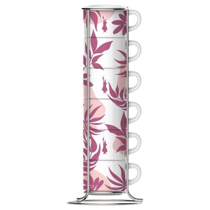 Bialetti Romantic wild set 6 tazzine impilabili rosa