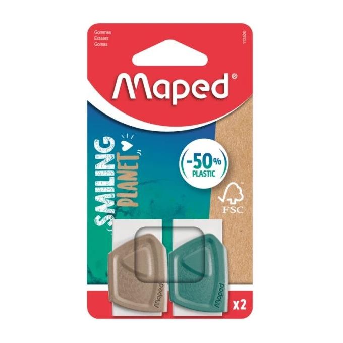 Maped Blister 2 Gomma Smiling Planet