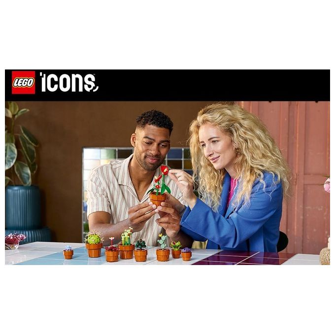 LEGO Icons 10329 Piantine, Collezione Botanica con Fiori Artificiali, Decorazione Casa, Idea Regalo di Compleanno Donna o Uomo