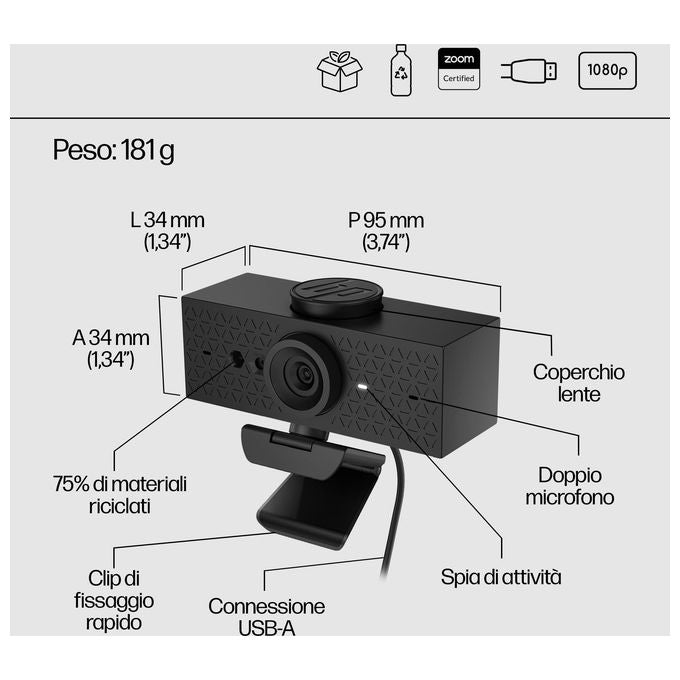 HP Webcam Full Hd 620
