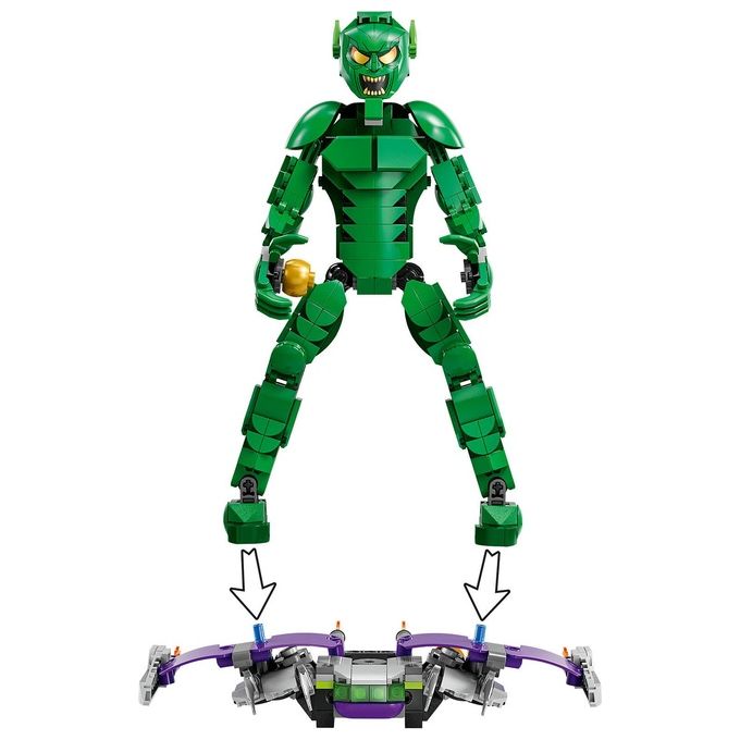LEGO Marvel 76284 Personaggio Costruibile di Goblin, Gioco per Bambini 8+, Action Figure Snodabile del Nemico di Sider-Man