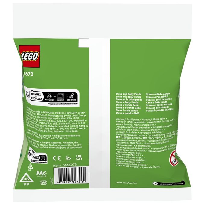 Lego Minecraft Steve e Baby Panda