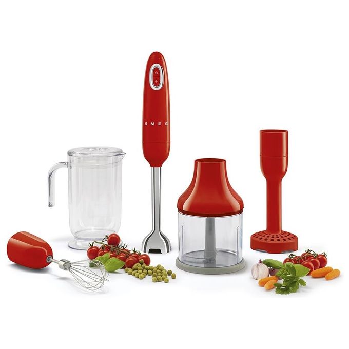Smeg HBF02RDEU Estetica 50's Style Frullatore a Immersione Potenza 700 W Rosso