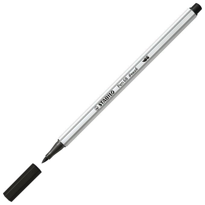 Stabilo Confezione 10 Pezzi Pen 68 Brush Nero