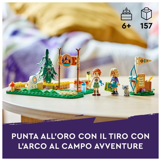 LEGO Friends Tiro con l'Arco al Campo Avventure Giochi Sportivi per Bambine e Bambini da 6 Anni in su con Arco e Frecce Giocattolo 2 Mini Bamboline e un Procione Idee Regalo di Compleanno 42622