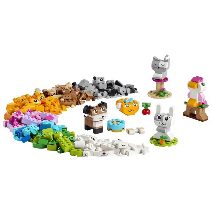 LEGO Classic 11034 Animali Domestici Creativi, Giocattolo per Bambini di 5+ Anni per Costruire Cane, Gatto e Altri Animali