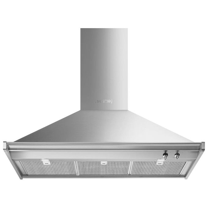 Smeg KD100HXE Estetica Classica Cappa a Parete Aspirante Classe energetica A+ 3 Velocita' + Intensiva 830 m3-h Illuminazione LED 100 cm Acciaio Inox