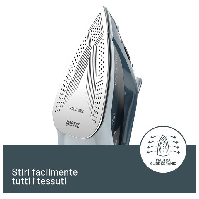 Imetec Ferro da Stiro a Vapore 2200W Blu e Azzurro Anticalcare