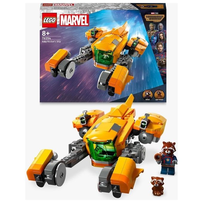 LEGO Marvel 76254 – L’Astronave di Baby Rocket, Set da Costruzione 330 Pezzi con Minifigure di Rocket e Baby Rocket, Eta' 8+