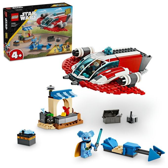 LEGO Star Wars 75384 The Crimson Firehawk, Starter Set con Astronave Giocattolo, Speeder Bike e 3 Personaggi, Regalo Bambini 4+