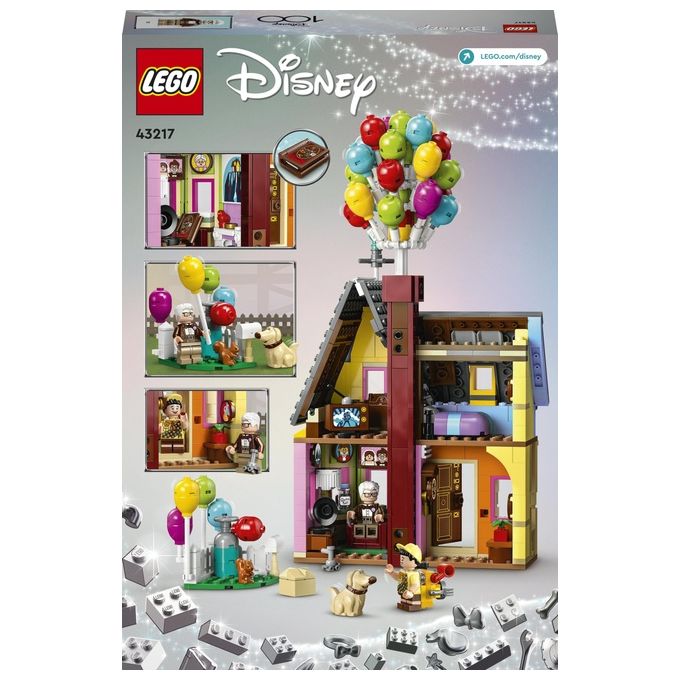 LEGO Disney e Pixar 43217 Casa di “Up'', Modellino con Palloncini e Figure di Carl, Russell e Dug, Set Disney 100° Anniversario