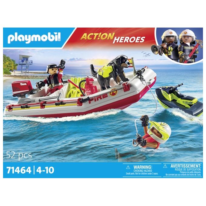 Playmobil Action Heroes Gommone dei Pompieri e Acquascooter