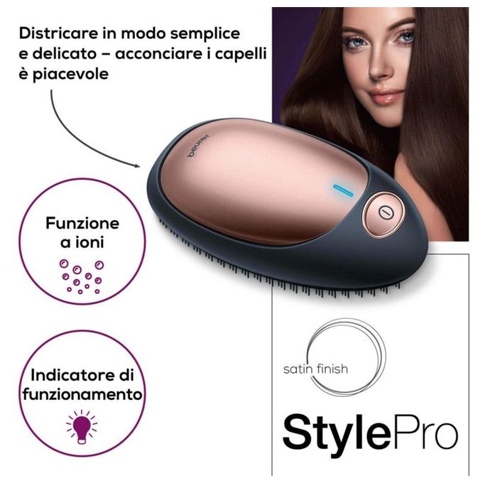 Beurer HT 10 Spazzola Districante agli Ioni Portatile Nero