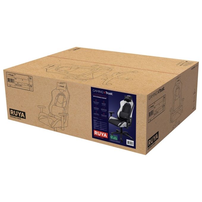 Trust GXT 714 RUYA Sedia per Gaming Universale Nero-Bianco