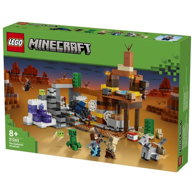 LEGO Minecraft La Miniera delle Badlands Modellino da Costruire di Bioma con Personaggi Accessori e Mob Ostili Giochi Creativi per Bambini e Bambine da 8 Anni Idea Regalo di Compleanno 21263