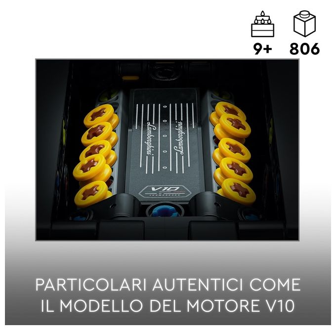 LEGO Technic 42161 Lamborghini Huracán Tecnica, Modellino di Auto da Costruire, Macchina Giocattolo per Bambini