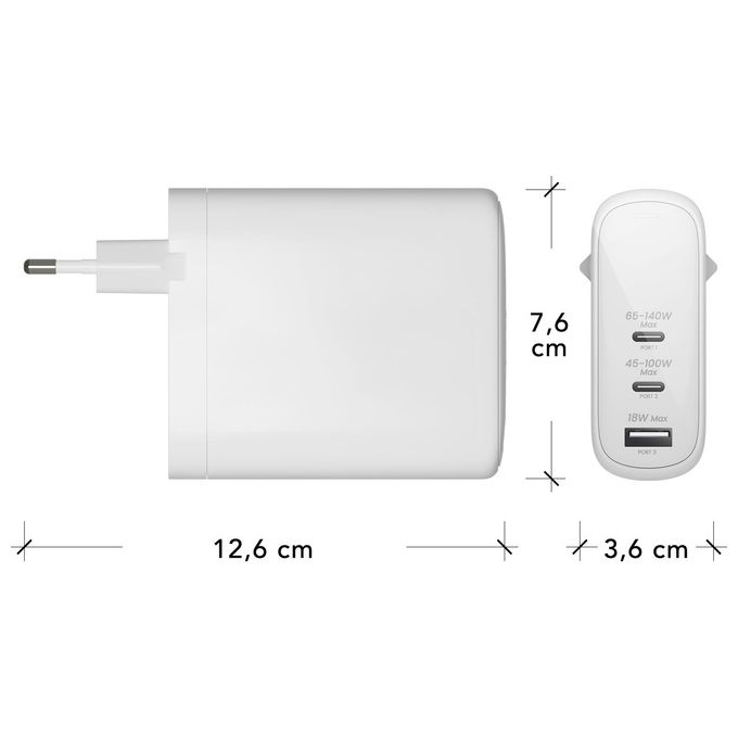 DBrramante1928 Re-Charge Universale Bianco AC Interno USB-C 140W100W18W