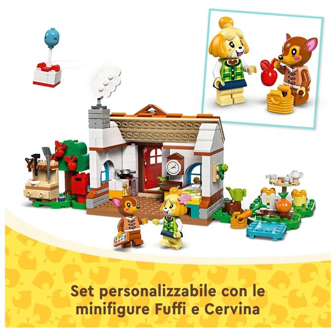 LEGO 77049 Animal Crossing – Isabelle’s House Visit, Set da Costruzione 389 Pezzi con 2 Minifigure, Eta' 6+