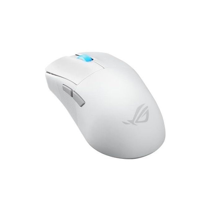 ASUS ROG Harpe Ace Mini - Mouse da gioco wireless 49 g leggero sensore ottico AimPoint Pro 42K microinterruttori ottici ROG Polling Rate Booster Esports e FPS piccolo medio bianco lunare