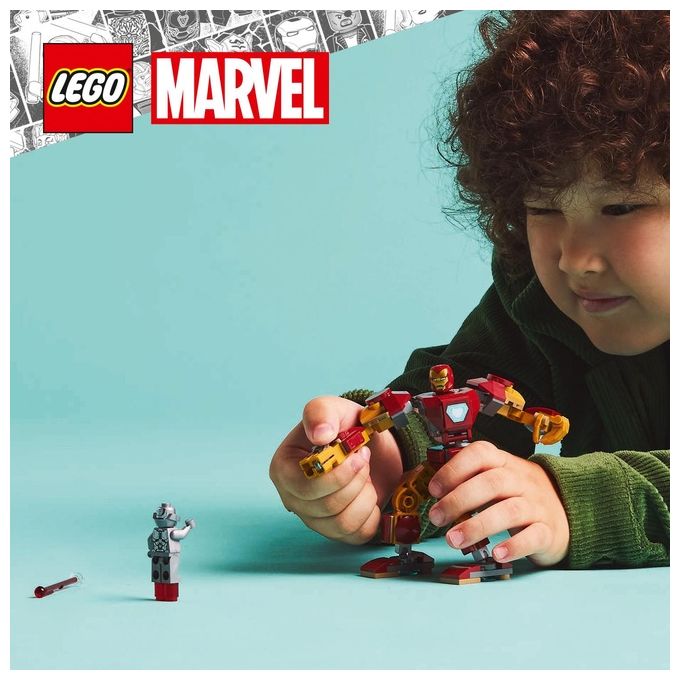 Lego Set 76307 Mech di Iron Man vs Ultron Marvel Super Heroes Assemblaggio Creativo per Fan e Collezionisti