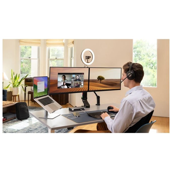 Kensington K50424WW Supporto Universale per Laptop Altezza Regolabile 151-200 mm Inclinazione 0-45° Materiale Acciaio Alluminio Silicone colore Argento