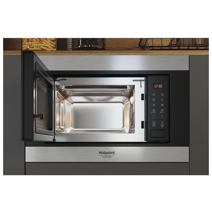 Hotpoint MF20S IX HA Forno a Microonde Capacita' 20 Litri Potenza 800W 21 Funzioni automatiche Programmi automatici Nero-Acciaio Inossidabile