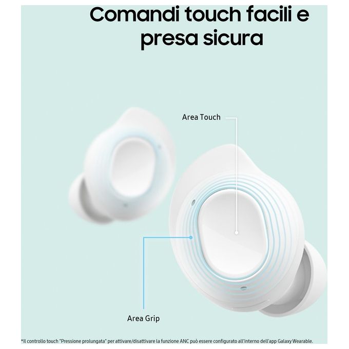 [ComeNuovo] Samsung Galaxy Buds FE Bluetooth True Wireless Cancellazione Attiva dei Rumori Fit Ergonomico Bianco