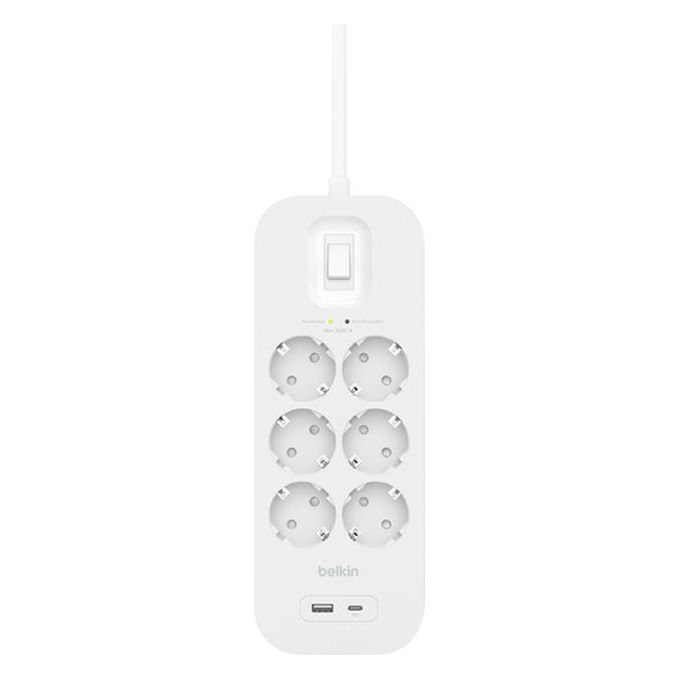 Belkin Connect Bianco 6 Prese AC Cavo di Alimentazione da 2mt