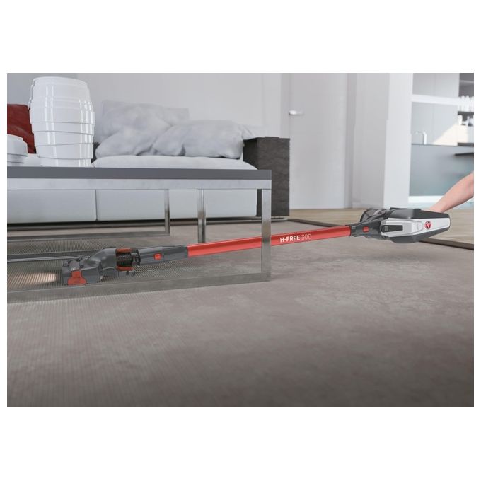 Hoover HF322AFP 011 Scopa Elettrica senza Filo senza Sacco Capacita' 0,7 Litri Autonomia 40 minuti Grigio-Rosso