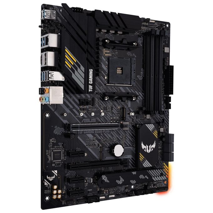 ASUS TUF GAMING B550-PLUS, Scheda Madre Gaming ATX AMD B550, PCIe 4.0, Doppio M.2, 10 Fasi di Alimentazione DrMOS, 2,5Gb Lan, HDMI, DP, USB 3.2 Gen 2 Type-A e Type-C, Aura Sync RGB