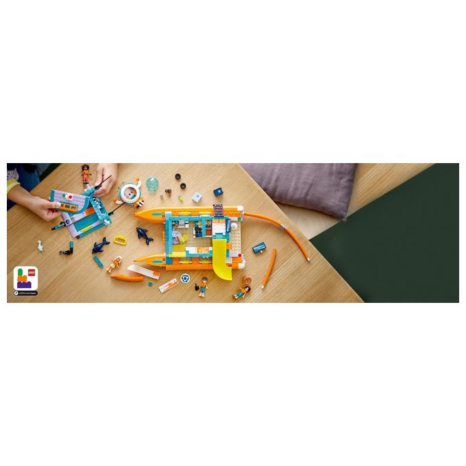 LEGO Friends 41734 Catamarano di Salvataggio, Barca Giocattolo con Animali e Sottomarino, Set Educativo, Regalo per Bambini 7+