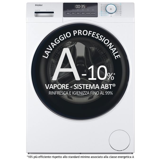 Haier HW80-BP14929A-S Lavatrice Frontale 8 Kg 1400 rpm Classe A Motore Inverter 15 Programmi (85x60x55 cm) colore Bianco
