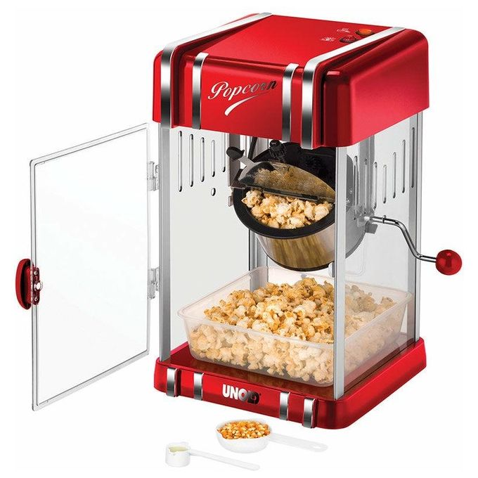 Unold Retro Macchina per Popcorn Rosso-Argento 300W