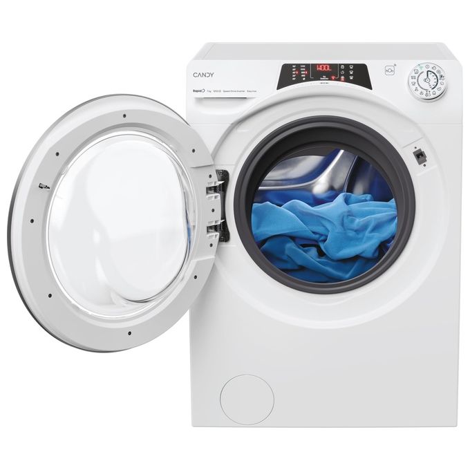 Candy RO41274DWMST-1-S Rapidó Lavatrice Carica Frontale 7 Kg 1200 rpm Classe A Vapore Wi-Fi BLE App hOn (85x60x45 cm) colore Bianco
