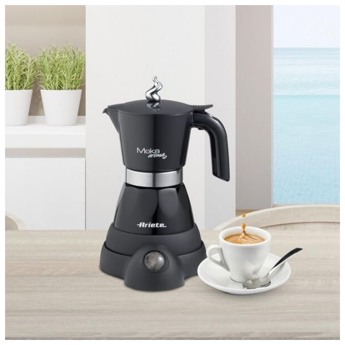 Ariete 1368 Moka Aroma Moka eEettrica 4-6 Tazze 480W Autospegnimento Nero
