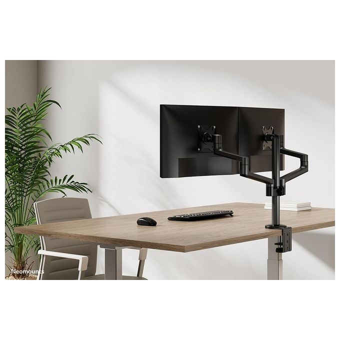 Newstar Neomounts Screen Desk Mount Supporto da Scrivania Full Motion per Due Schermi 17-27'' Nero