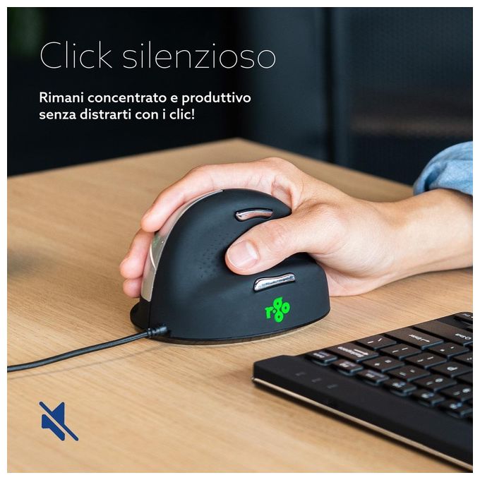 R-Go Tools R-Go HE Mouse Ergonomico Medio (165-195mm) Destrorso Cablato