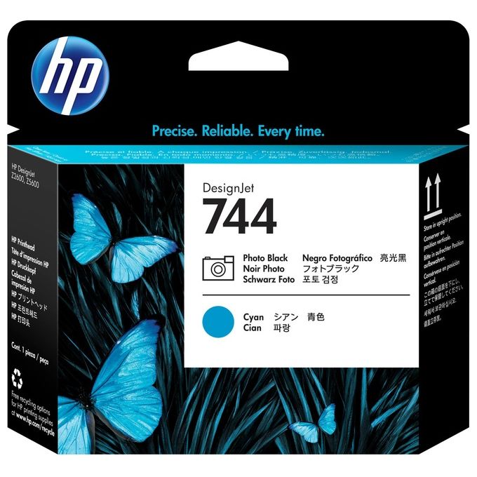 HP 744 Cyan, nero per foto testina di stampa per DesignJet Z2600 PostScript, Z5600 PostScript