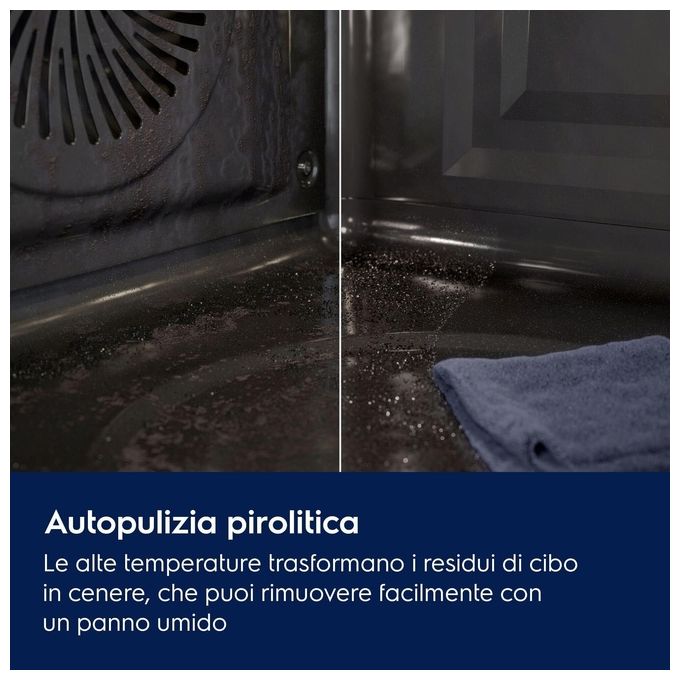 Electrolux KOFFP46TX Forno Elettrico da Incasso Ventilato Multifuzione 72 Litri 60 cm Classe A Pirolitico colore Inox