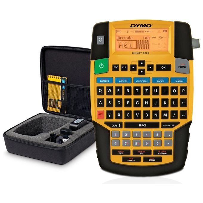 Dymo Rhino 4200 Kitcase Dispositivo di Etichettatura Trasferimento Termico QWERTZ