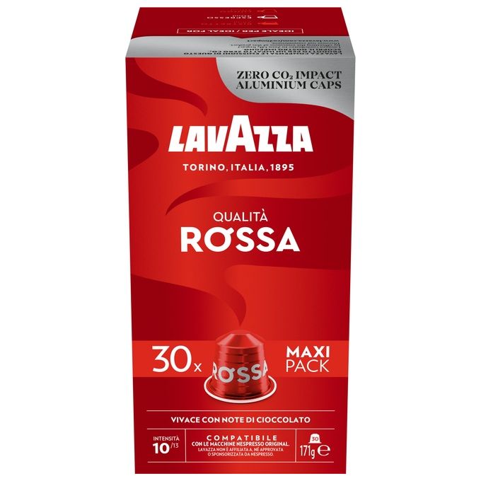 Lavazza LVRS30CAP Qualita' Rossa Capsule Caffe' Compatibili Nespresso Original 30 Capsule Intensita' 10 171 Kg