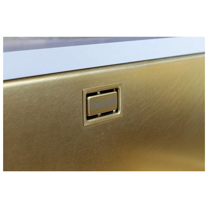 Foster 2156 889 KE Gold Lavello Acciaio inox Vintage in PVD da incasso Sottotop 1 Vasca Oro 44X44cm