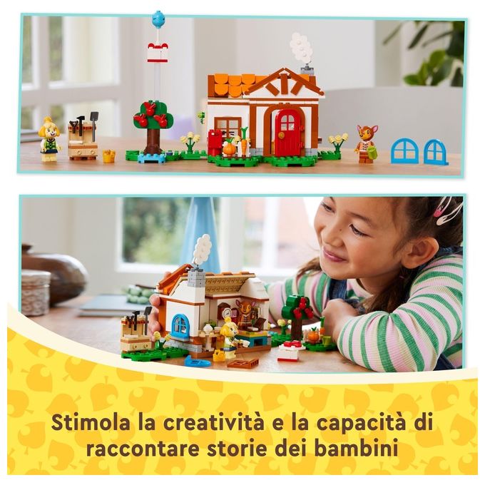 LEGO 77049 Animal Crossing – Isabelle’s House Visit, Set da Costruzione 389 Pezzi con 2 Minifigure, Eta' 6+