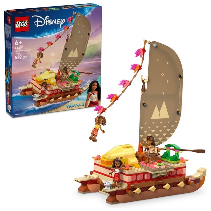 Lego Set 43270 La Canoa di Vaiana Disney Moana Avventura Creativa Gioco di Costruzione per Bambini e Collezionisti