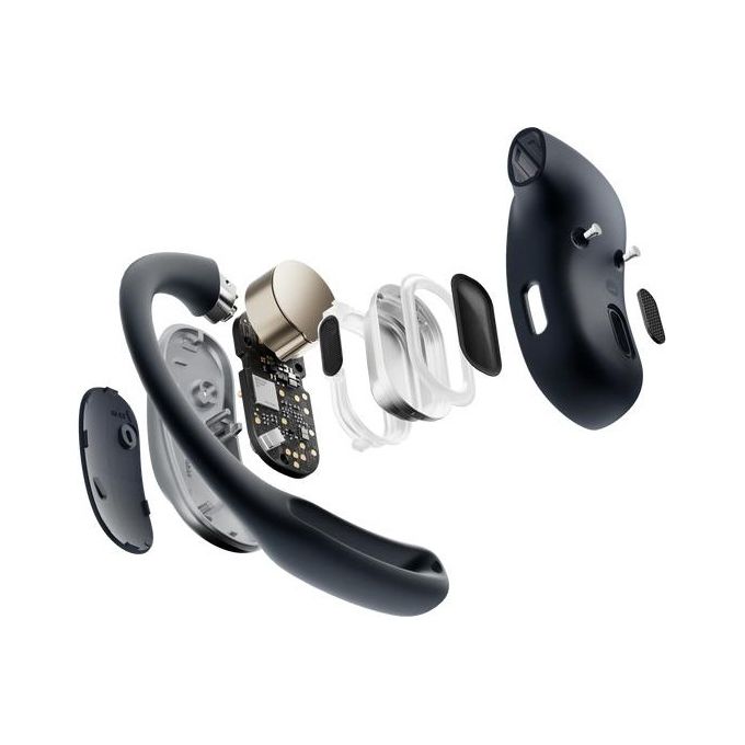 Shokz OpenFit Air Weiss Auricolare Wireless a Clip Chiamate-Musica-Sport-Tutti i Giorni Bluetooth Nero