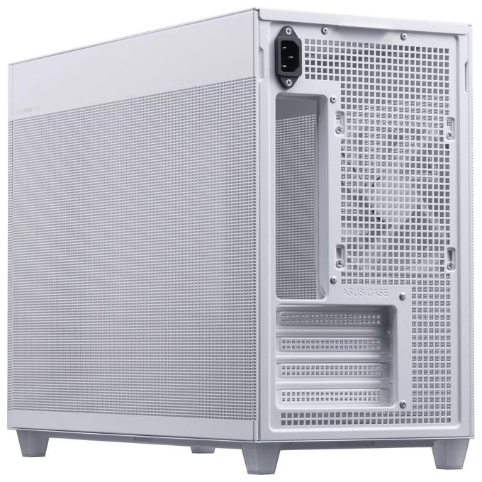 ASUS Prime AP201, case MicroATX, 33 litri, pannelli laterali tool-free e una mesh quasi filtrante, supporto per dissipatori da 360mm, schede grafiche lunghe fino a 338 mm e PSU ATX standard. Bianco