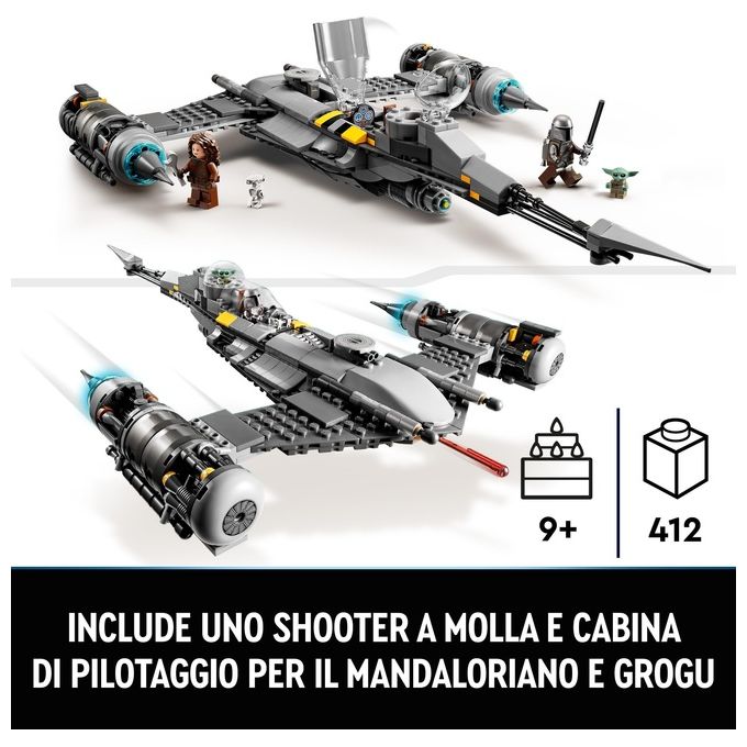 LEGO Star Wars 75325 Starfighter N-1 del Mandaloriano, Personaggi Peli Motto, Droide BD e Baby Yoda, Giocattolo Costruibile